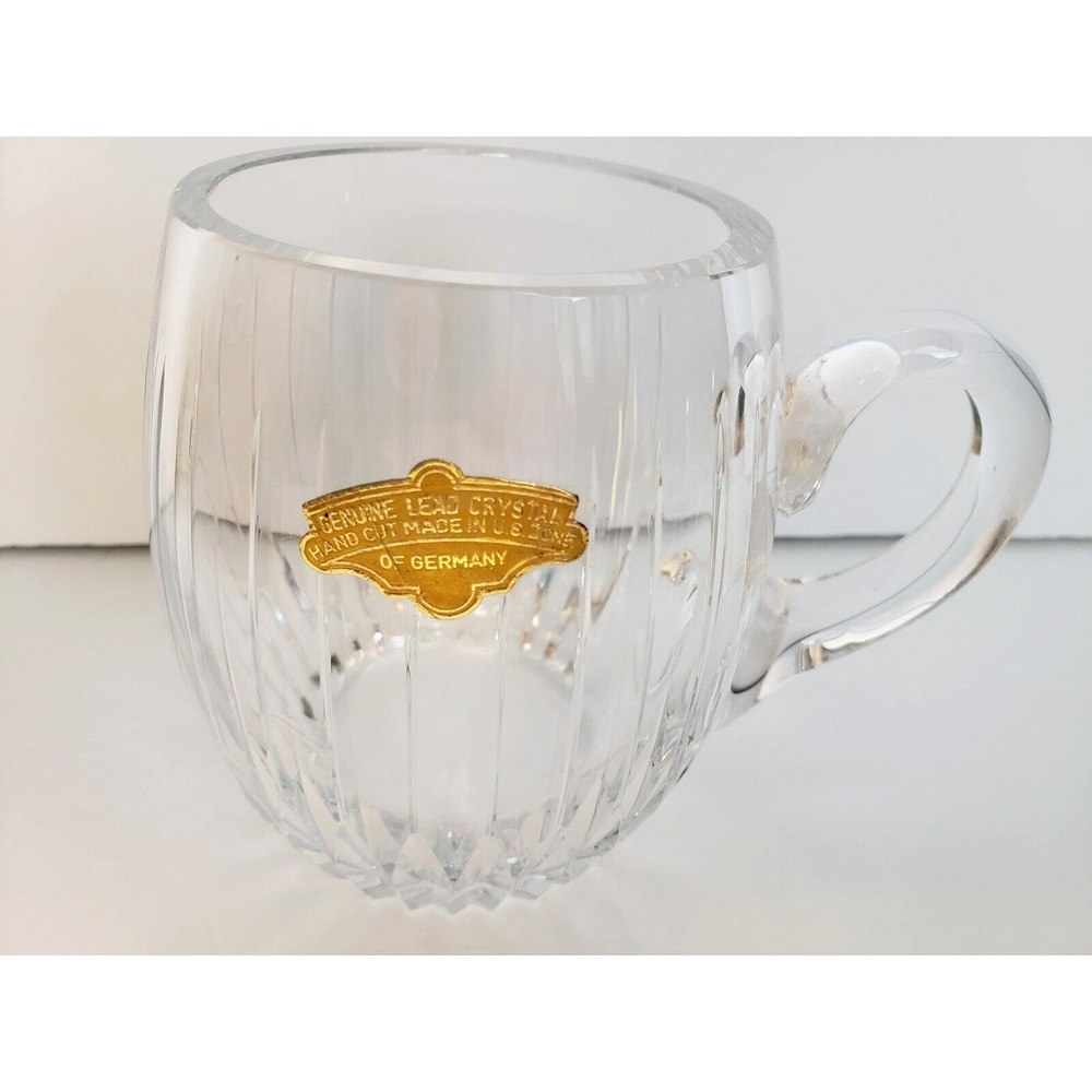 Vintage Genuine Lead Crystal Hand Cut Made in‎ US Zone Germany Mug Beer Stein